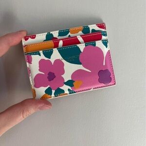 YSL Paris cardholder in pastel floral print